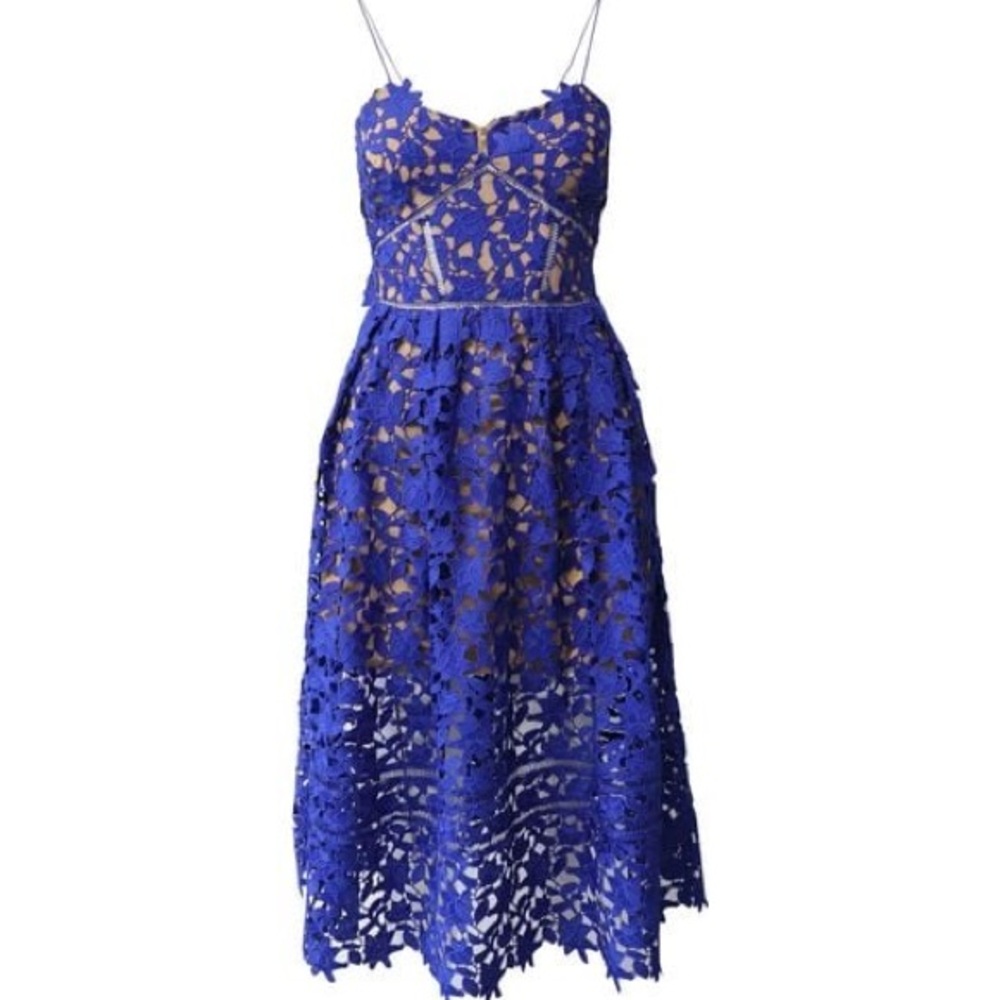 Deep purple self portrait inspired azalea guipure lace dress